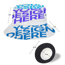Lade das Bild in den Galerie-Viewer, Fünf-Bild-Druck Voll Druck Fischerhut Damen / Herren mit Fotos Muster Text Logo selbst gestalten und bedrucken