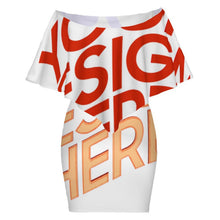 Lade das Bild in den Galerie-Viewer, Multi-Image-Design 2024 NEW Kleid Jerseykleid Schal-Kleid mit Rüschen MXLD017 mit Foto Design Motiv Text selbst gestalten und bedrucken (Simple Design)