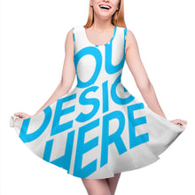 Lade das Bild in den Galerie-Viewer, Damen Ärmelloses Kleid mit Rundhalsausschnitt und großem Saum selbst gestalten und bedrucken