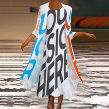 Lade das Bild in den Galerie-Viewer, Multi-Image-Druck Damen & Frauen Abendanzug Kleid Set STZ 2tlg. Set mit Fotos Muster Text Logo selbst gestalten und bedrucken
