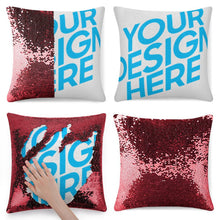 Lade das Bild in den Galerie-Viewer, Einseitiger Druck Glitzernde Pailetten Kuschelkissen Kissenhülle Kissenbezug 40cmx40cm - Farbwechsel - Bezug ohne Füllung mit Fotos Muster Text Logo selbst gestalten und bedrucken