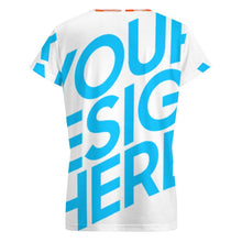 Lade das Bild in den Galerie-Viewer, Oversize Einzelbilddruck Damen / Frauen TSHIRT T-Shirt Kurzarm mit V Ausschnitt Große Größen VT mit Fotos Muster Text Logo selbst gestalten und bedrucken