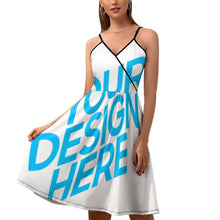 Lade das Bild in den Galerie-Viewer, Sling-Kleid, Kleid mit V-Ausschnitt Ärmelloses Kleid NZ016 für Damen Frauen mit Foto Text selbst gestalten und bedrucken