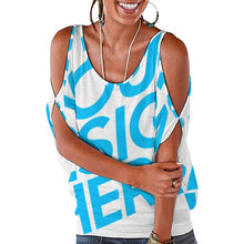 Lade das Bild in den Galerie-Viewer, Große Größen Einzelbilddruck OFF Shoulder TSHIRT T-Shirt Oversize AUT mit Fotos Muster Text Logo selbst gestalten und bedrucken