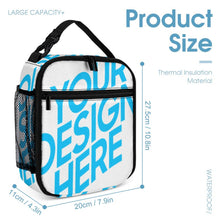 Lade das Bild in den Galerie-Viewer, Einzelbilddruck isolierte Lunch Tasche Lunchbag Wiederverwendbare Thermo-Tragetasche für Schulen, Picknick, Arbeit, Reisen mit Fotos Muster Text Logo selbst gestalten und bedrucken