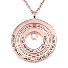 Lade das Bild in den Galerie-Viewer, Kreis Halskette mit Zirkonia X0013 für Großmütter mit Namen Gravur selbst gestalten