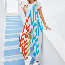 Lade das Bild in den Galerie-Viewer, Multi-Image-Druck Damen / Frauen Overall mit Trägern zum Knoten Jumpsuit RP mit Fotos Muster Text Logo selbst gestalten und bedrucken