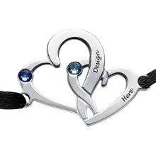 Lade das Bild in den Galerie-Viewer, Herz Armband "Interwoven" S0030 mit Kristallen mit Namen Gravur mit 18K Gold Roségold Vergoldung selbst gestalten