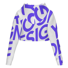 Lade das Bild in den Galerie-Viewer, Einzelbild-Design Damen / Frauen Hoodie Kapuzensweatshirt Kapuzenpullover Kurz MSYX327 mit Foto Design Motiv Text selbst gestalten und bedrucken (Simple Design)