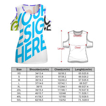 Lade das Bild in den Galerie-Viewer, Multi-Image-Druck Damen / Frauen Casual Short Sleeve Shirt TSHIRT mit Cut-outs ACT mit Fotos Muster Text Logo selbst gestalten und bedrucken