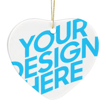 Lade das Bild in den Galerie-Viewer, Christbaumschmuck Herz Weihnachten Deko Anhänger mit Fotos Muster Text Logo selbst gestalten und bedrucken