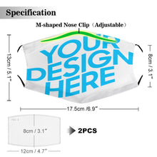 Lade das Bild in den Galerie-Viewer, 3 Stück / Packung Kinder Mund-Nasen-Maske Gesichtsmaske mit Filter mit 3 verschiednen Fotos selbst gestalten und bedrucken