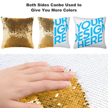Lade das Bild in den Galerie-Viewer, Einseitiger Druck Glitzernde Pailetten Kuschelkissen Kissenhülle Kissenbezug 40cmx40cm - Farbwechsel - Bezug ohne Füllung mit Fotos Muster Text Logo selbst gestalten und bedrucken