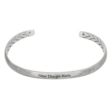 Lade das Bild in den Galerie-Viewer, Gravierter Armreif Manschettenknopf-Armband S0033 für Männer / Herren mit Gravur selbst gestalten