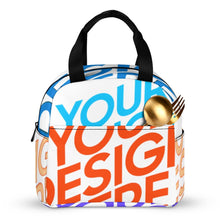 Lade das Bild in den Galerie-Viewer, Multi-Image-Druck Große Lunchtasche Kühltasche Isoliertasche Lunchbag Thermotasche mit Reißverschluss mit Fotos Muster Text Logo selbst gestalten und bedrucken