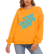 Lade das Bild in den Galerie-Viewer, 100% Baumwolle Rundhalspullover Sweatshirts mit Puffärmel Vorderdruck D-61 für Damen Frauen mit Foto selbst gestalten und bedrucken