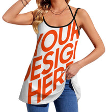 Lade das Bild in den Galerie-Viewer, Große Größen Damen / Frauen Multi-Image-Druck Sexy Spaghetti Tank Top Spaghettiträger-Top Sommer MK Over Size mit Fotos Muster Text Logo selbst gestalten und bedrucken