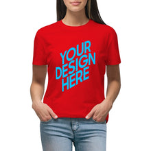Lade das Bild in den Galerie-Viewer, Vorderseite-Druck Frontprint T-Shirt mit Rundhals und Kurzarm für Damen Frauen selbst gestalten und bedrucken