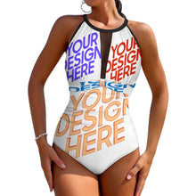 Lade das Bild in den Galerie-Viewer, Multi-Image-Design 2024 NEW Damen/Frauen Einteiliger Badeanzug Strandbadeanzug aus einfarbigem Mesh Patchwork femininer enger Badeanzug SDS2001 mit Foto Design Motiv Text selbst gestalten und bedrucken