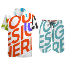 Lade das Bild in den Galerie-Viewer, Multi-Image-Druck Männer / Herren Sommer Bademode Set 2-tlg mit Badehose kurz mit Fotos Muster Text Logo selbst gestalten und bedrucken