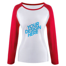 Lade das Bild in den Galerie-Viewer, Raglan T-Shirt TSHIRT lang mit vollem Arm Langarmshirt Damen selbst gestalten und bedrucken