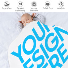 Lade das Bild in den Galerie-Viewer, Kinder Anti-Rutsch Runde Decke Teppich Kuscheldecke Flauschige Decke Flauschige Tagesdecke mit Fotos Muster Text Logo selbst gestalten und bedrucken