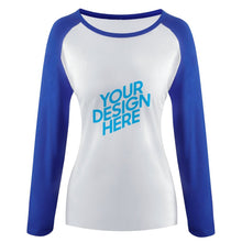 Lade das Bild in den Galerie-Viewer, Raglan T-Shirt TSHIRT lang mit vollem Arm Langarmshirt Damen selbst gestalten und bedrucken