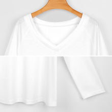 Lade das Bild in den Galerie-Viewer, Multi-Image-Druck Allover Print Damen lockeres Langarmshirt Shirtbluse TLREV2 mit V-Ausschnitt mit Fotos Muster Text Logo selbst gestalten und bedrucken