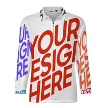 Lade das Bild in den Galerie-Viewer, Multi-Image-Design Herren Langarm Poloshirt mit Strickkragen RL mit Ihrem Design Motiv Foto Text selbst gestalten und bedrucken