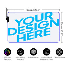 Lade das Bild in den Galerie-Viewer, Leuchtende Schreibtischunterlage Tischmatte Mauspad mit Fotos Muster Text Logo selbst gestalten und bedrucken