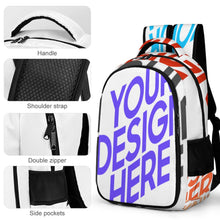 Lade das Bild in den Galerie-Viewer, Multi-Image-Design Taschen Rucksack Schultasche Schulrucksack mit Fotos Muster Text Logo selbst gestalten und bedrucken