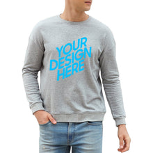 Lade das Bild in den Galerie-Viewer, 100% Baumwolle Rundhalspullover Sweatshirts Vorderdruck A-071 für Herren Männer mit Foto Text selbst gestalten und bedrucken
