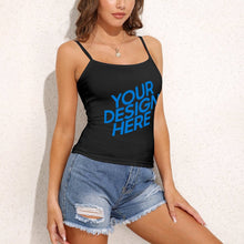 Lade das Bild in den Galerie-Viewer, Basictop Spaghettitop Damen / Frauen aus elastischer Baumwoll-Qualität A-012 mit Fotos Muster Text Logo selbst gestalten und bedrucken