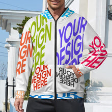 Lade das Bild in den Galerie-Viewer, Herren / Männer Multi-Image-Design Langarm Kapuzenpullover Jacke Kapuzensweatshirt WY14 mit Ihrem Design Motiv Foto Text selbst gestalten und bedrucken