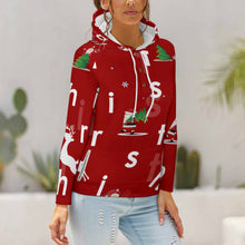 Lade das Bild in den Galerie-Viewer, Kapuzenpullover Sweatshirt Hoodie QH mit Knöpfen für Damen Frauen mit Foto selbst gestalten und bedrucken