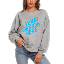 Lade das Bild in den Galerie-Viewer, Dicker Rundhalspullover Sweatshirts mit Puffärmel Vorderdruck D85 für Damen Frauen mit Foto selbst gestalten und bedrucken