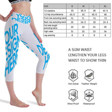 Lade das Bild in den Galerie-Viewer, Yoga Leggings Sport Yoga 2/3 Freizeithose Damen / Frauen Voll-Druck (Multi-Image-Design) aus komfortablen Stretchmaterial selbst gestalten und bedrucken