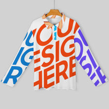 Lade das Bild in den Galerie-Viewer, Multi-Image-Druck Sport Langarm Polo Shirt Hemd Langarmhemd Businesshemd SDS008 Herren / Männer mit Fotos Muster Text Logo selbst gestalten und bedrucken
