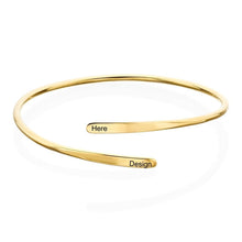 Lade das Bild in den Galerie-Viewer, Cuff Bracelet Offener Armreif S0014 aus 925 Sterling Silber mit Gravur selbst gestalten