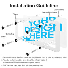 Lade das Bild in den Galerie-Viewer, Kennzeichenhalter / Auto Nummernschild Halterung / Kennzeichenrahmen mit Vier flache Löcher + Nummernschild mit Foto selbst gestalten und bedrucken