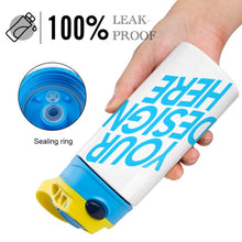 Lade das Bild in den Galerie-Viewer, Wasserbecher Trinkbecher Becher mit Deckel & Strohhalm für Kinder mit Fotos Muster Text Logo selbst gestalten und bedrucken