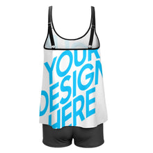 Lade das Bild in den Galerie-Viewer, Bauchweg Tankini mit Bügel 2-tgl. Set QZ6072 Badekleid Badeanzug mit geteiltem Rock für Damen / Frauen mit Foto selbst gestalten und bedrucken