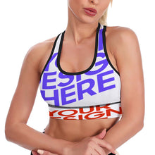 Lade das Bild in den Galerie-Viewer, Multi-Image-Design Damen / Frauen Yoga Top Sport BH Bra mit Foto Design Motiv Text selbst gestalten und bedrucken