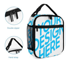 Lade das Bild in den Galerie-Viewer, Einzelbilddruck isolierte Lunch Tasche Lunchbag Wiederverwendbare Thermo-Tragetasche für Schulen, Picknick, Arbeit, Reisen mit Fotos Muster Text Logo selbst gestalten und bedrucken