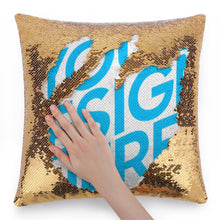 Lade das Bild in den Galerie-Viewer, Einseitiger Druck Glitzernde Pailetten Kuschelkissen Kissenhülle Kissenbezug 40cmx40cm - Farbwechsel - Bezug ohne Füllung mit Fotos Muster Text Logo selbst gestalten und bedrucken