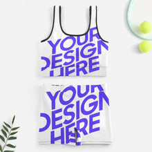 Lade das Bild in den Galerie-Viewer, Einzelbild-Design Damen Yoga Trainingsanzug Set 2-tlg mit Crop Top und Short YJ052 mit Foto Design Motiv Text selbst gestalten und bedrucken