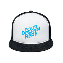 Lade das Bild in den Galerie-Viewer, Damen & Herren Denim schwarz flache Gummi Baseballkappe selbst gestalten und bedrucken