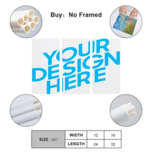 Lade das Bild in den Galerie-Viewer, 3 Panel hängende Poster vertikal 1:2 / Leinwandbild 3-teilig / Leinwand Malerei Wandbilder mit Foto selbst gestalten und bedrucken