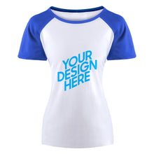 Lade das Bild in den Galerie-Viewer, Damen Ärmel Raglan T-Shirt TSHIRT mit kurzem Arm selbst gestalten und bedrucken