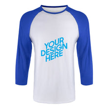 Lade das Bild in den Galerie-Viewer, Herren Ärmel Raglan T-Shirt Mitte mit 3/4 Arm selbst gestalten und bedrucken